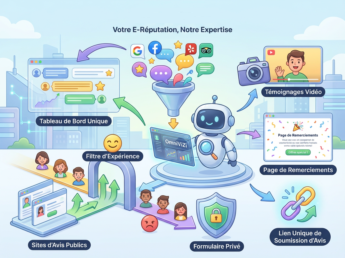 <b>Collecte &amp; gestion des avis</b><div><i><font size="3">Centralisez chaque retour client, sur toutes les plateformes.</font></i></div>